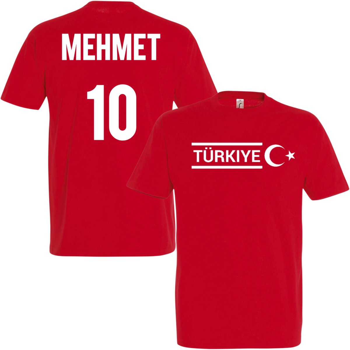 Türkiye kinder T-shirt gepersonaliseerd met naam en rugnummer - leeftijds maat 6 jaar - Rood - WK Voetbal - Turkije