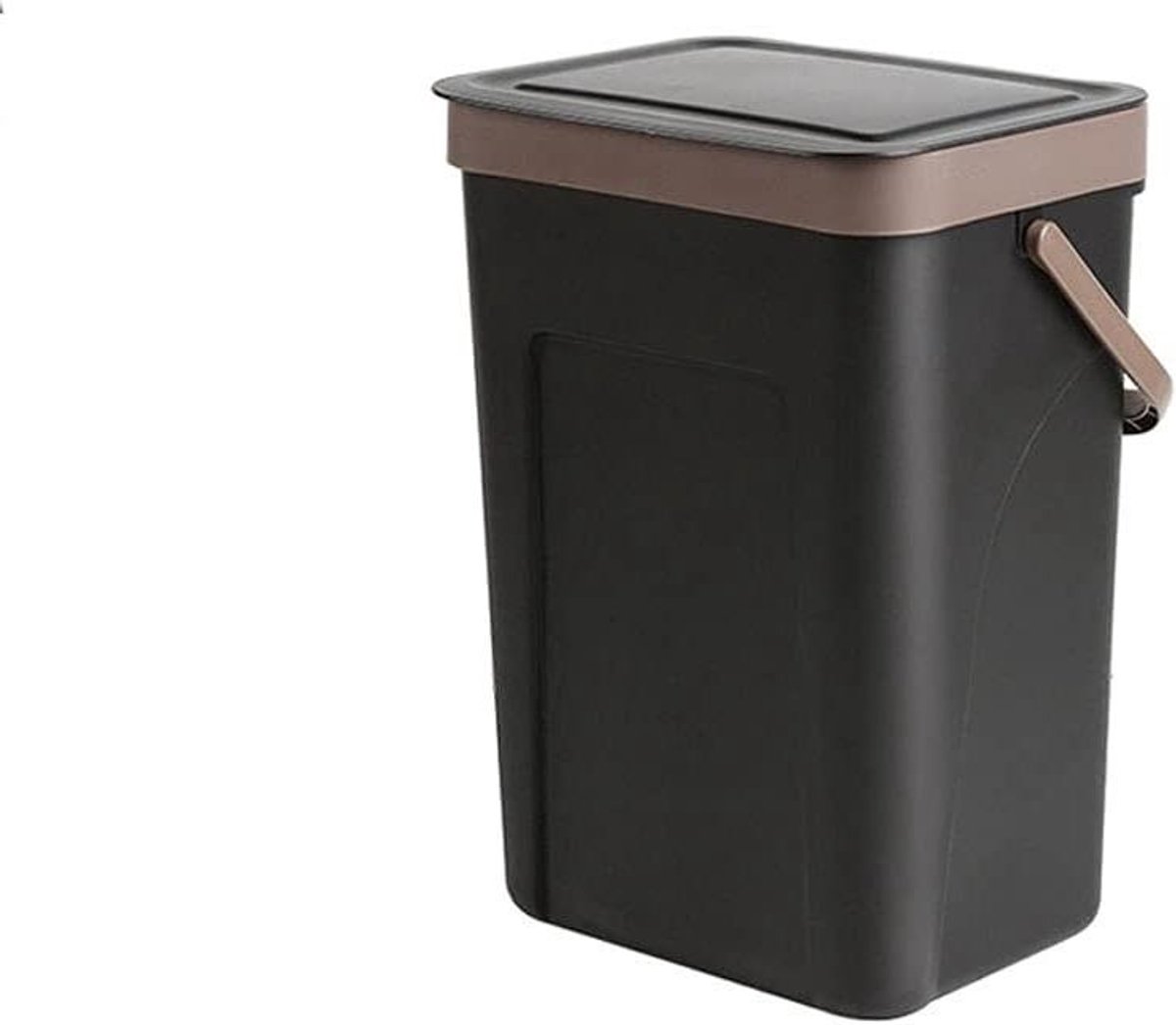 Keuken Prullenbak - Afvalbak Wandmontage - Ruimte Besparen - Waterdicht Deksel - 1 Stuks - Zwart