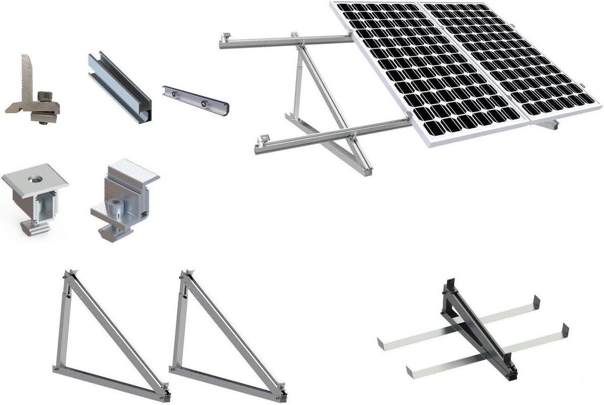 Zonnepaneel Houder - PV Module Standaard - Dak Installatie - Hoek Instelbaar 10-40 Graden