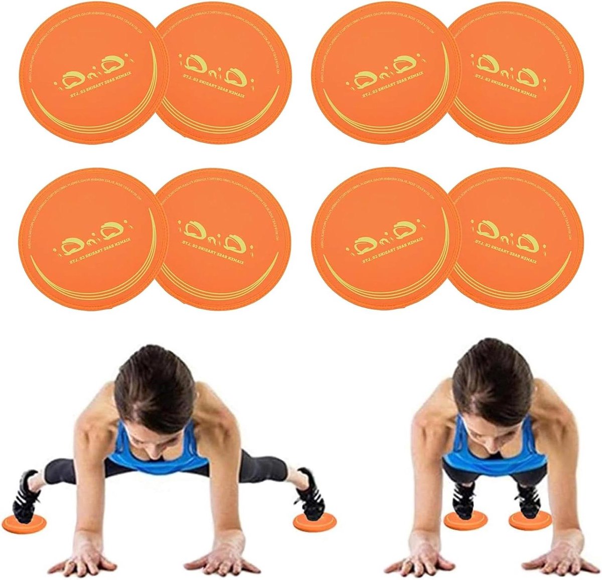 Kracht Oefen Schijven - Core Sliders - Thuis Trainen - Dubbelzijdig Gebruik - 8 Stuks - Oranje