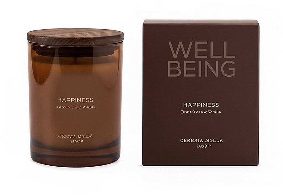 Well Being - HAPPINESS - Geurkaars 230 gram - Blanc Cocoa & Vanilla - Cereria Mollà 1899