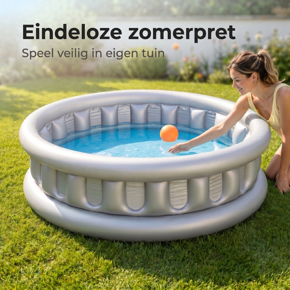 Lomera Kinderzwembad Opblaasbaar - Zwembadje - Pierenbadje - Peuterzwembad - Speelzwembad - Ruimteschip Design - Voor Peuters - Voor Baby - Voor Tuin - Voor Buiten - Met Glijbaan - Speelgoed — afbeelding 3
