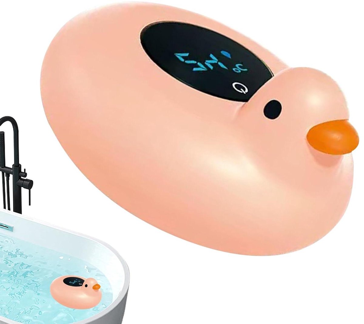 Badthermometer Kinderen - Watertemperatuurmeter Baby - Veilig Baden - Realtime Meting - 12 cm - Eendroze