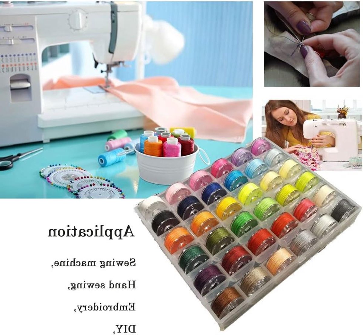 Naaimachine Spoelen - Garens Set - Naaiwerk Organiseren - Met Opbergdoos - 209 x 193 x 48 cm - Multicolor