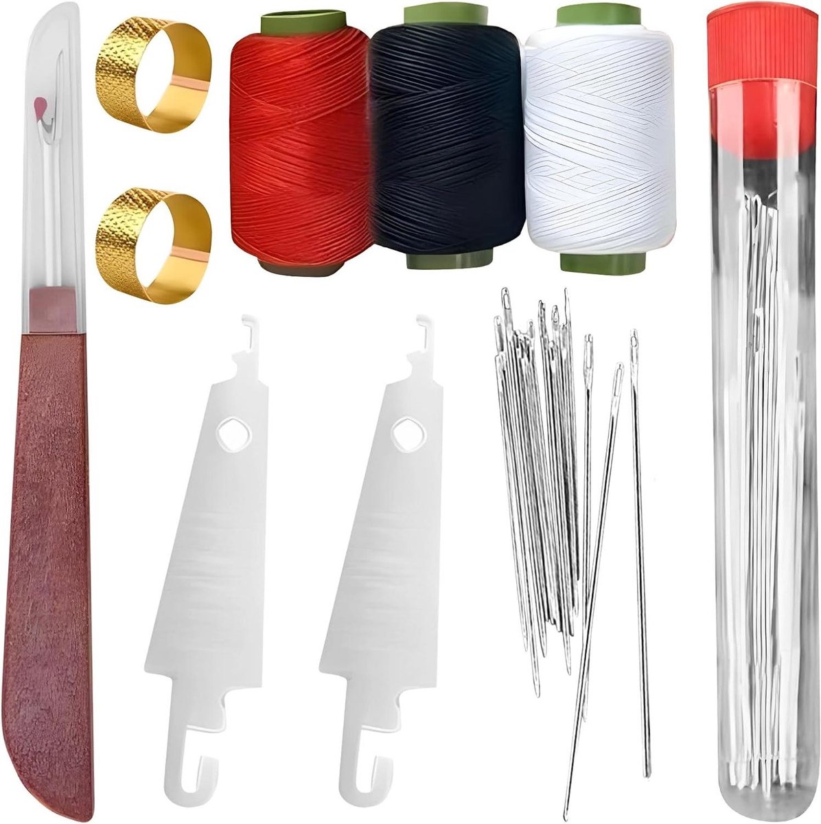 Handnaaiset - Naaispullen - Kleine Reparaties - 37 Delen - Compact - Multicolor