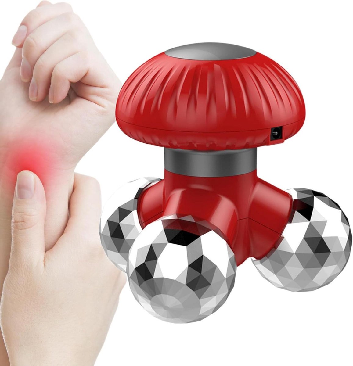 Draagbare Massage Apparaat - Hand Massager - Spierontspanning Thuis - 570 Gerichte Knoppen - 10.5 x 10.5 cm - Wit
