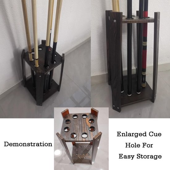Biljartkeu Rek - Pool Stick Houder - Keuen Opbergen - Stevige Houten Constructie - 62H cm - Niet gespecificeerd — afbeelding 2