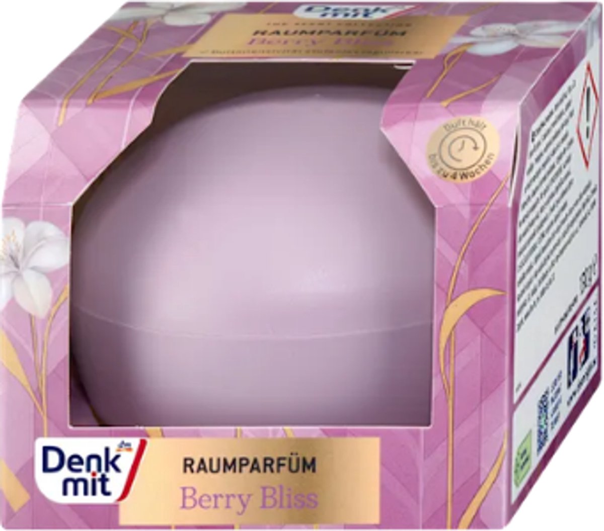 Denkmit Huisparfum Berry Bliss - 1x 130 g | Fruitige Bessengeur | Kamerparfum - Geurpot voor Woonkamer, Badkamer & Toilet
