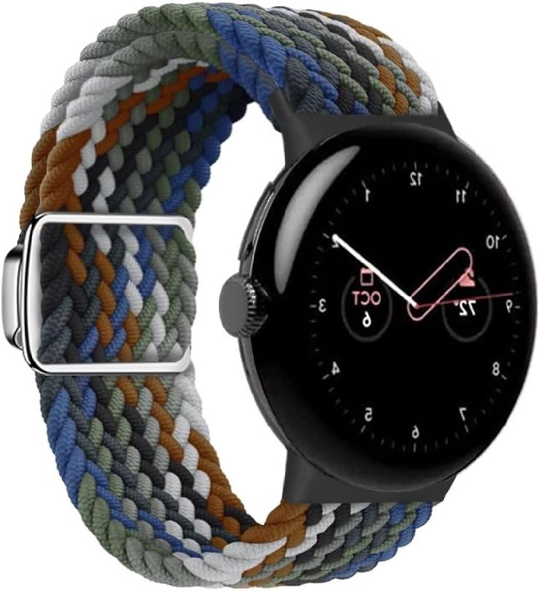 Verstelbare Gevlochten Nylon Horlogeband voor Google Pixel Watch 3 en 2, Magnetische Sluiting, Comfortabele Draagervaring