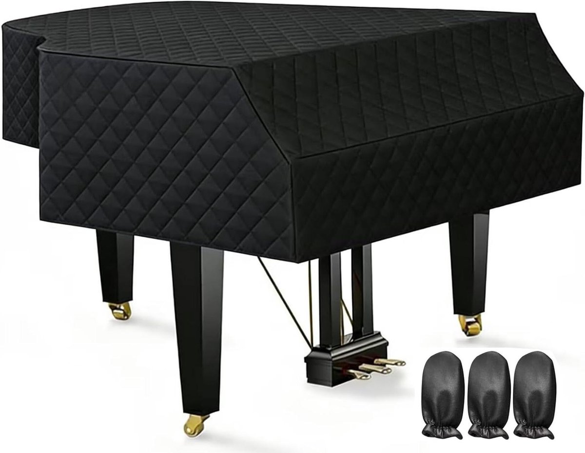 Vleugelpianohoes - Pianohoes Beschermhoes - Piano Beschermen - Waterdichte Coatingstof - 200 cm - Zwart