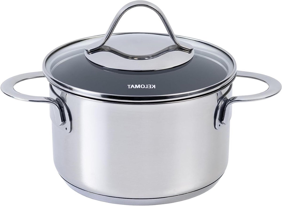 Vleespan met deksel - Braadpan Stoofpan - Vlees Garen - Keramisch versterkte anti-aanbaklaag - 16 cm 19 Liter - Zilver