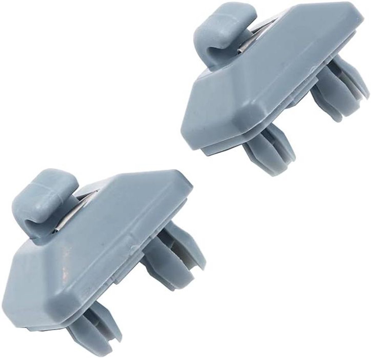 Zonneklep Haakclip - Interieur Clips - Auto Onderdelen - Vervangende Houder - 2 Stuks - Grijs