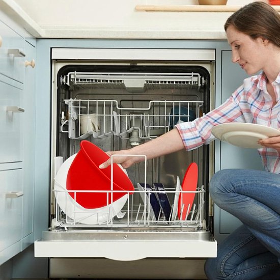 Siliconen Inzetstuk - Mixer Kom Accessoire - Bakken en Mixen - Spat- en Geluidsdempend - 5 Qt - Rood — afbeelding 3