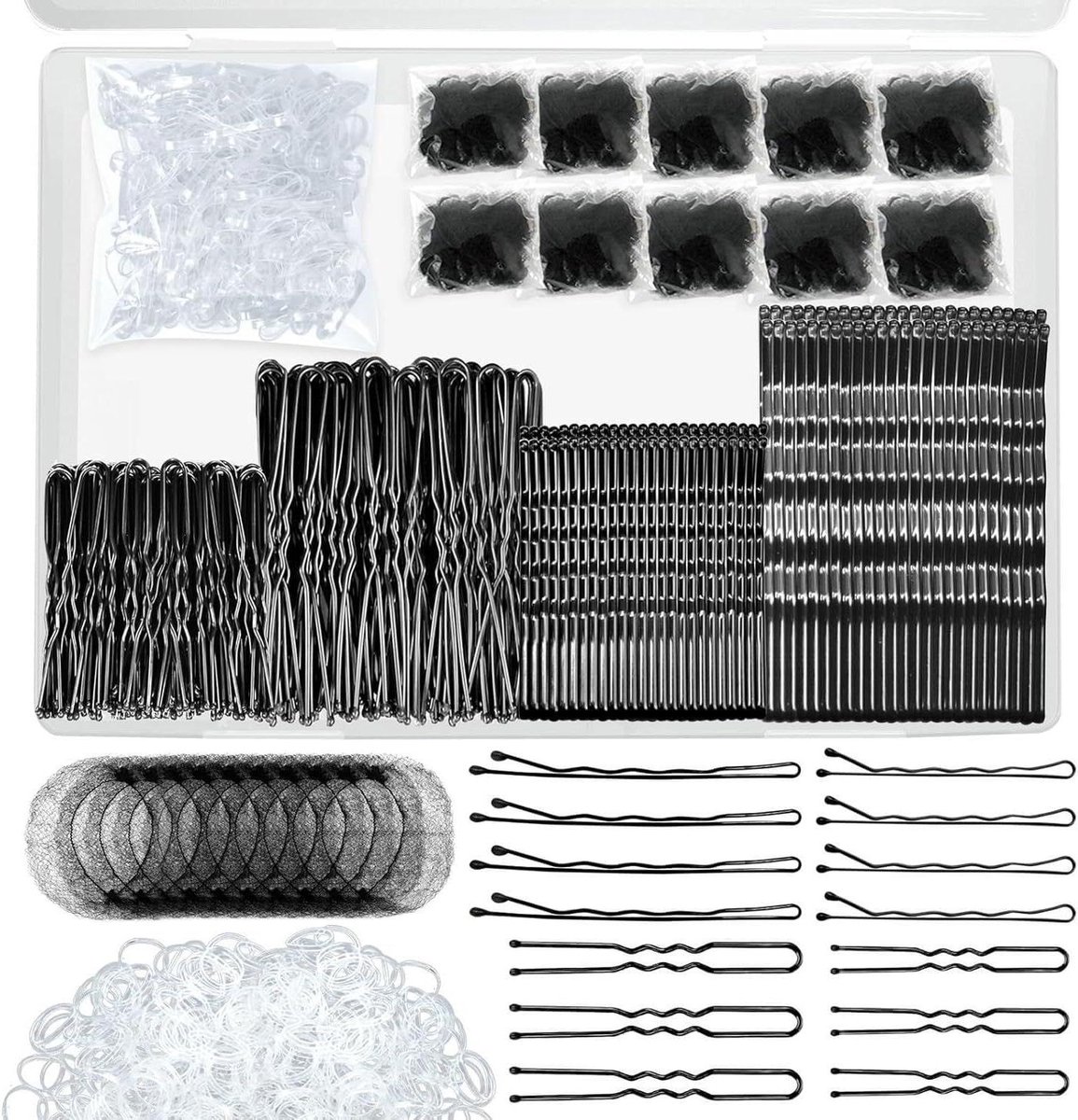 Haarstylingset Vrouwen - Haarspelden Set - Kapsels Maken - 510 Delige Set - Alle Haartypes - Zwart