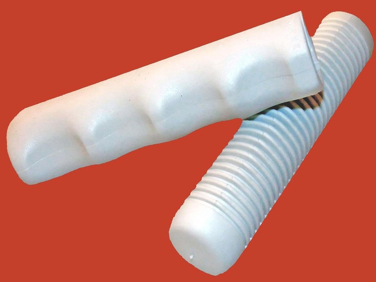 Fietsstuurgrepen - Fietshandvatten - Comfortabel Fietsen - Synthetisch Rubber - 110 mm - Wit