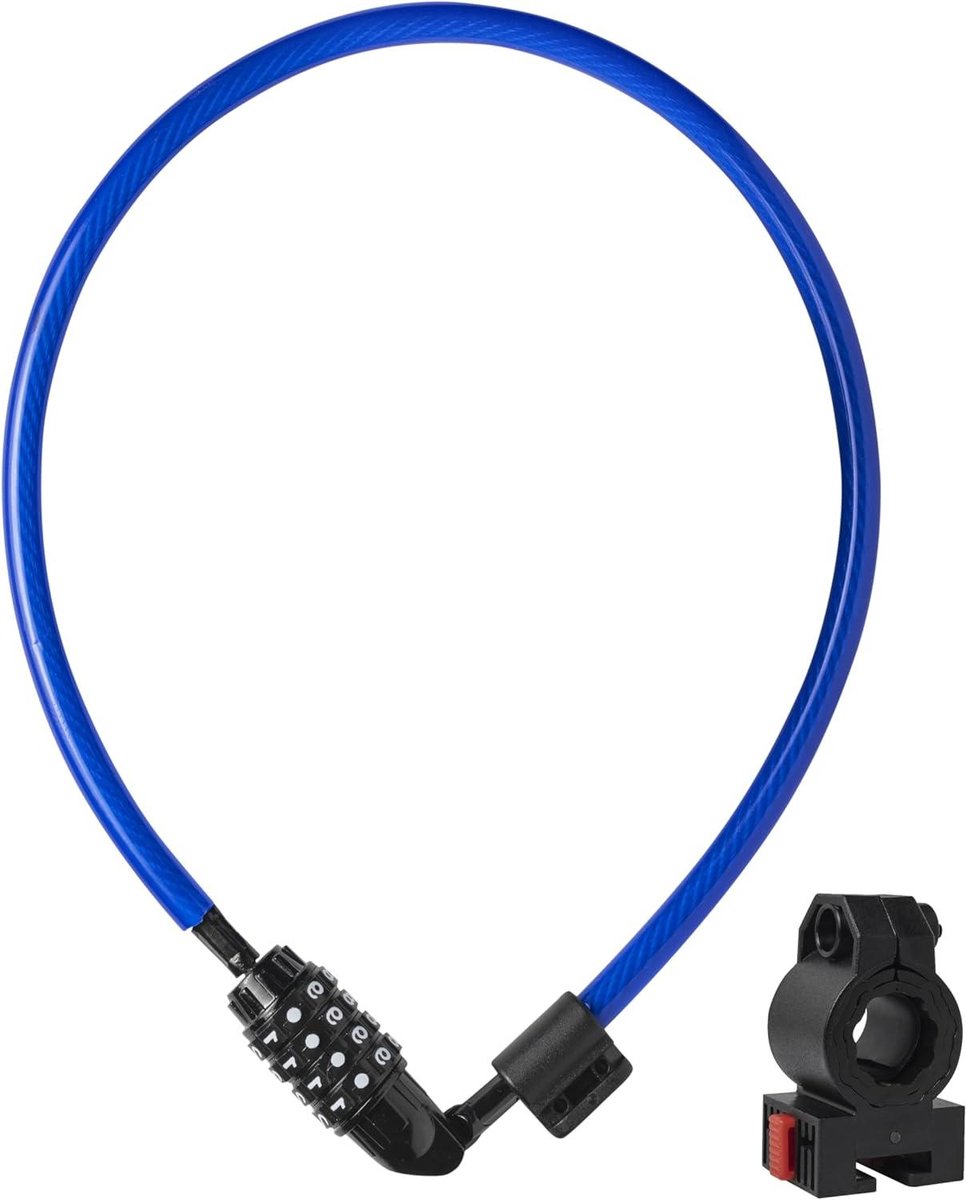 Kabelslot - Diefstalbeveiliging - Objecten Beveiligen - Combinatieslot - 06 meter - Blauw