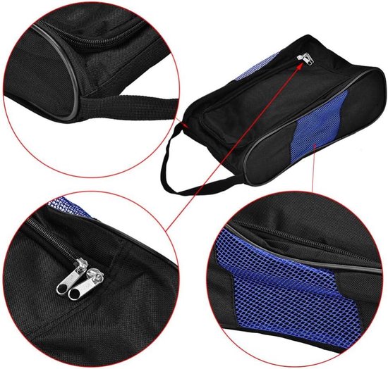 Vlemico - Golf Shoes Bag - Portable Golf Bag - Ademend Nylon - Zwart-Blauw - Sport Accessoires - Voor Golfschoenen - Opbergtas van Vlemico — afbeelding 2