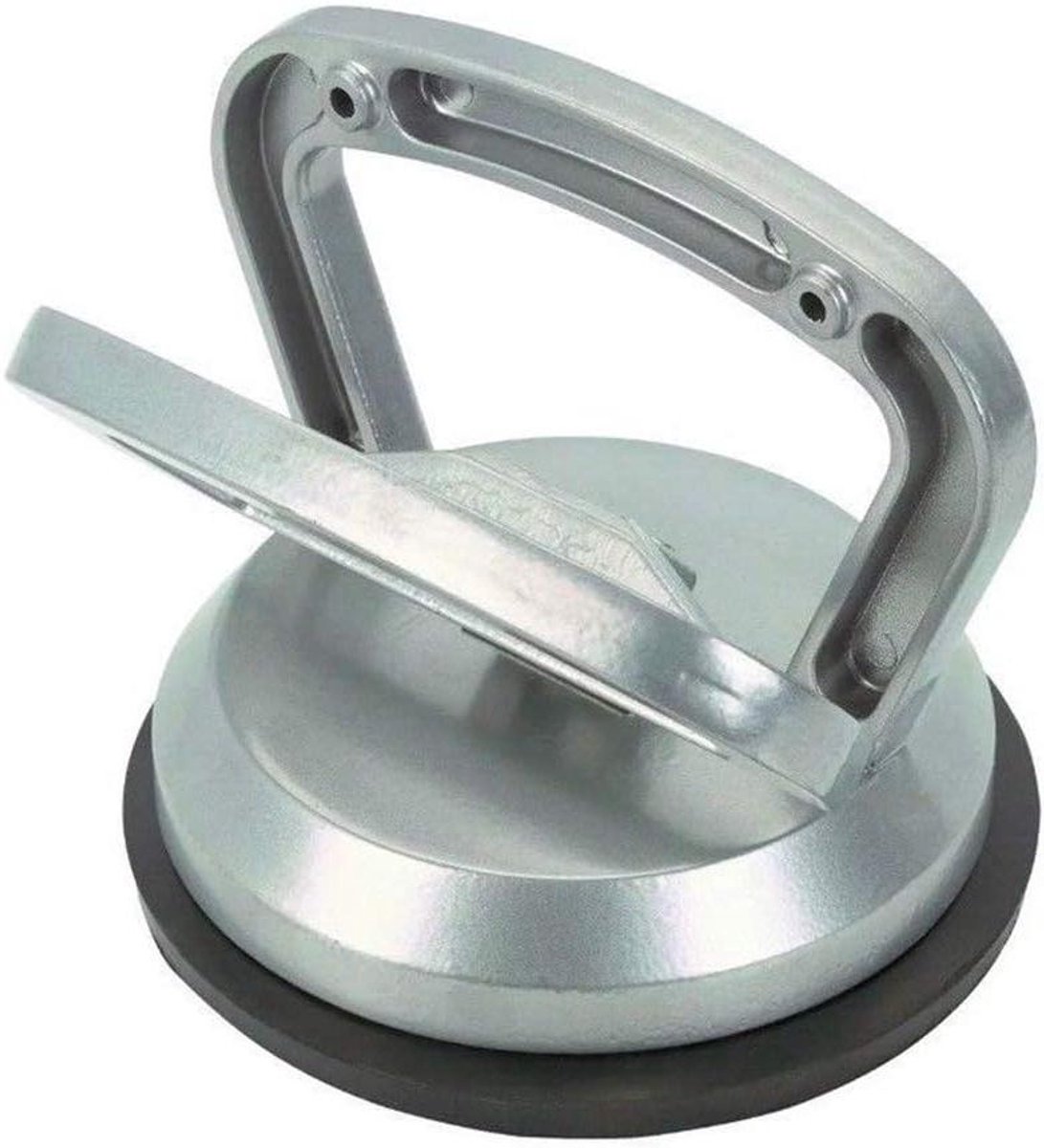 Zuignap Lifter - Deuktrekker Glaslifter - Vlakke Oppervlakken Verplaatsen - Enkele Slag Pompwerking - 110 lb - Zilver
