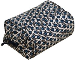 EMOOR Boekweit Hoogte Verstelbaar Kussen Maat 25 x 18 x 8-18 cm Gemaakt in Japan (Blauw) (japan import)