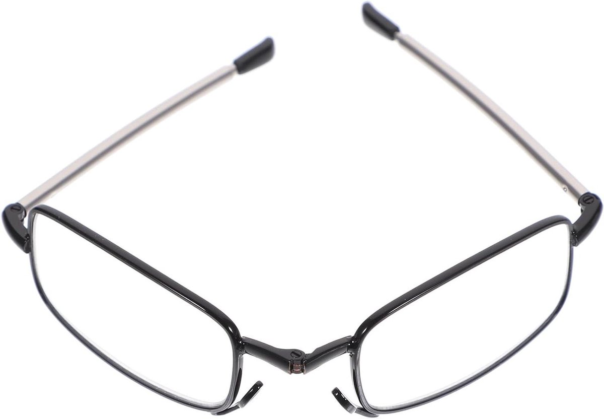 Draagbare Opvouwbare Leesbril met Zwart Frame Lichte Krasbestendige Drie-secties Inklapbaar Ontwerp Comfortabele Leesbril voor Dames Compact Gemakkelijk Mee Te