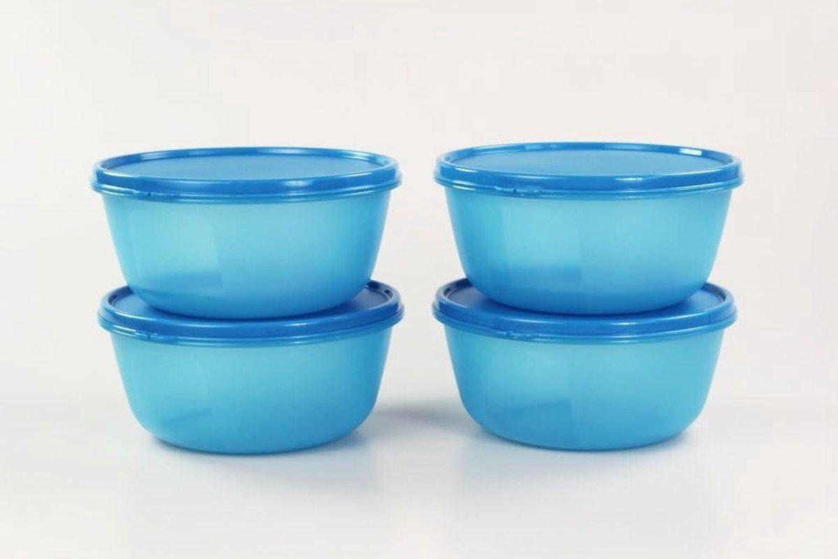 Koelkast Clarissa - Voedselcontainer Bakje - Voedsel Bewaren - Set van 4 - 15 Liter - blauw