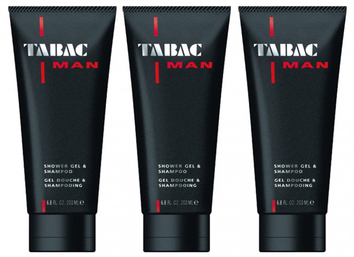 Tabac Man Shower Gel & Shampoo 3 x 200 ml - voordeelverpakking