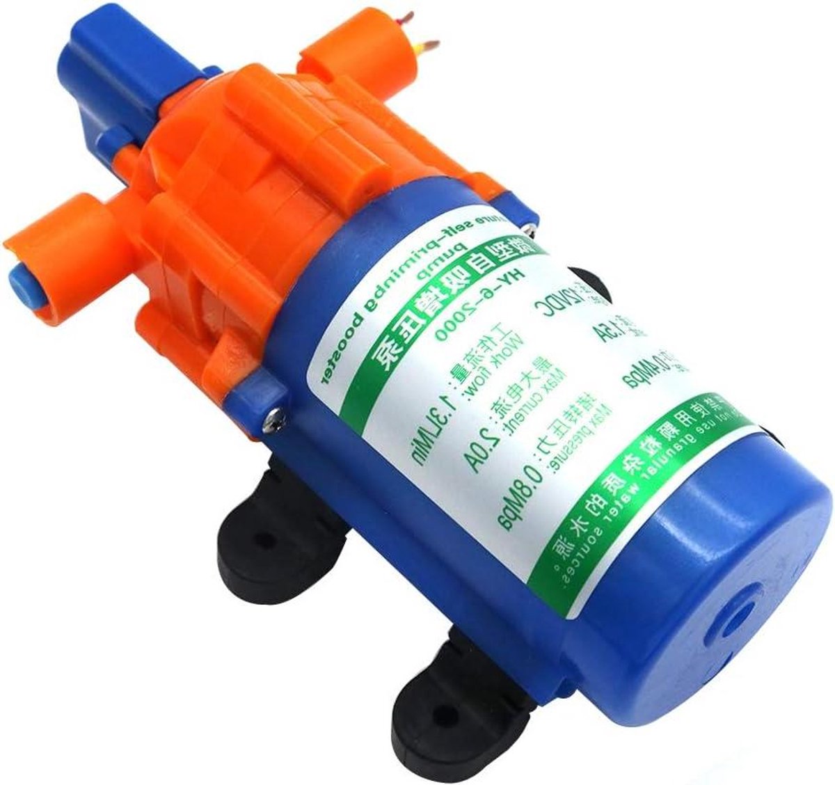 Waterpomp 12V - Membraanpomp Zelfaanzuigend - Caravan Douche - Automatische Drukschakelaar - 60PSI Werkdruk - Blauw