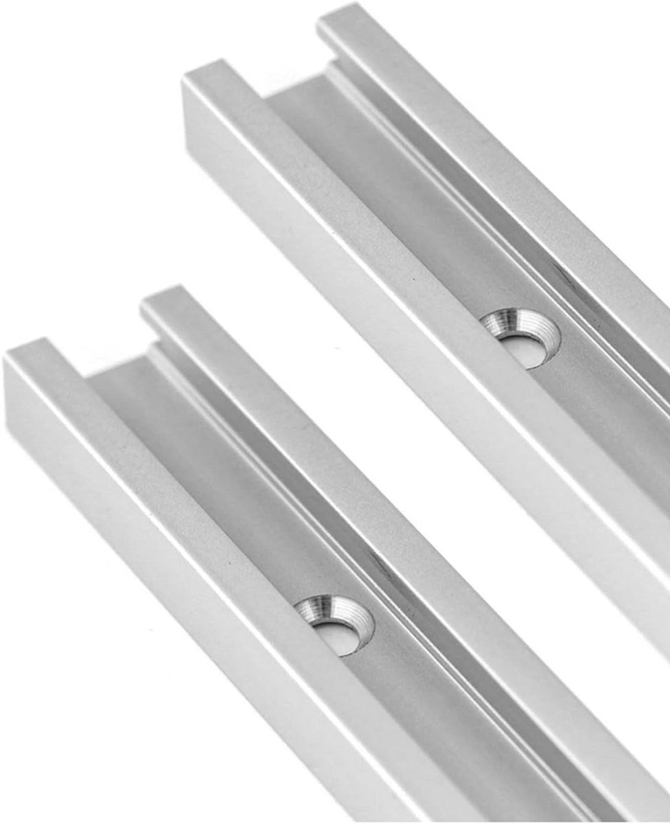 T-Rail T-Slot - Werkbankrails - Houtbewerking - Dubbele punt ontwerp - 400mm - Zilver