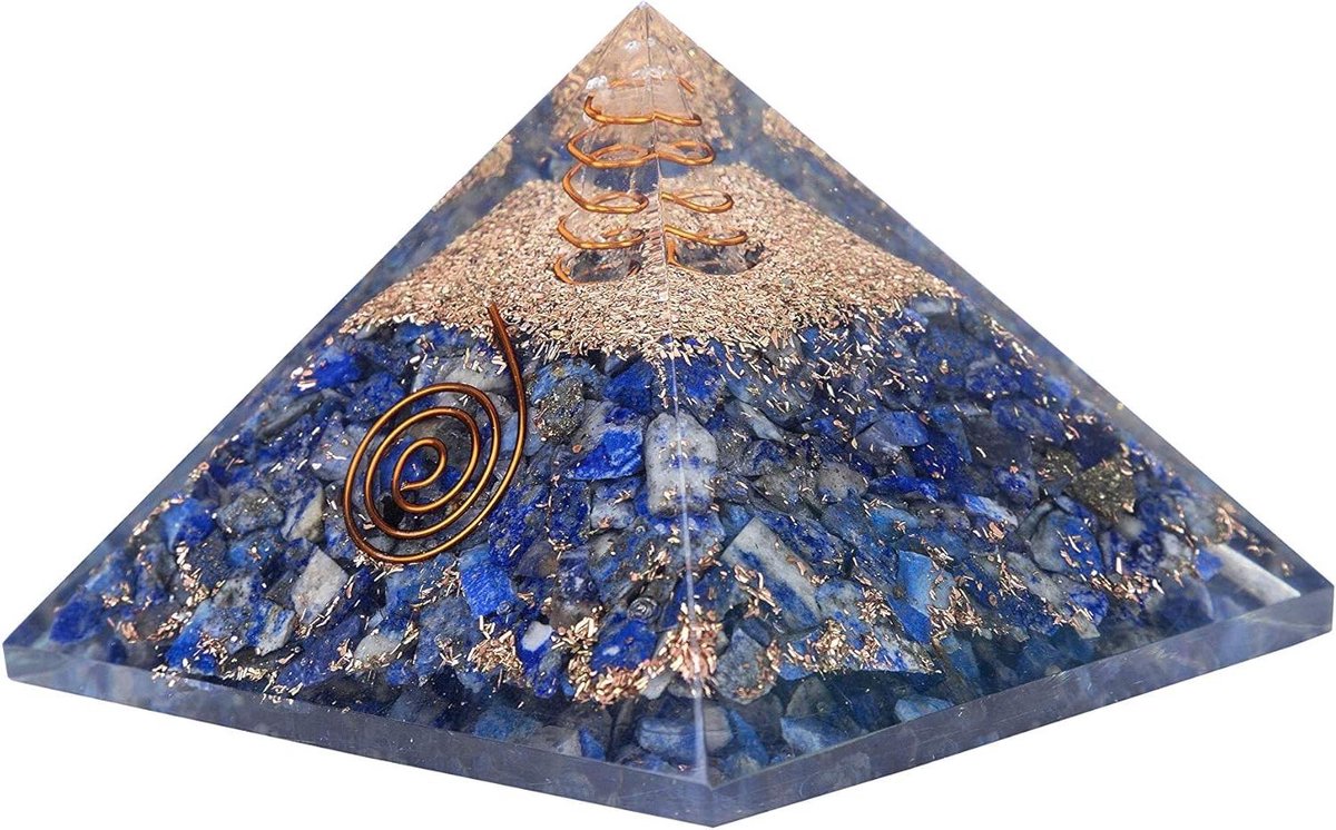 Orgonite Piramide - Edelsteen Piramide - Spirituele Balans - Natuurlijke Lapis Lazuli - 11.5 cm - Blauw