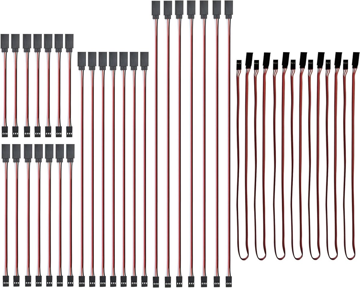 35-delige RC Servo Verlengkabel Set met 3-Pin JR Plug, Ideaal voor Modelbouw en Robotica, Verkrijgbaar in 5 Lengtes (10cm, 15cm, 30cm, 50cm, 60cm)