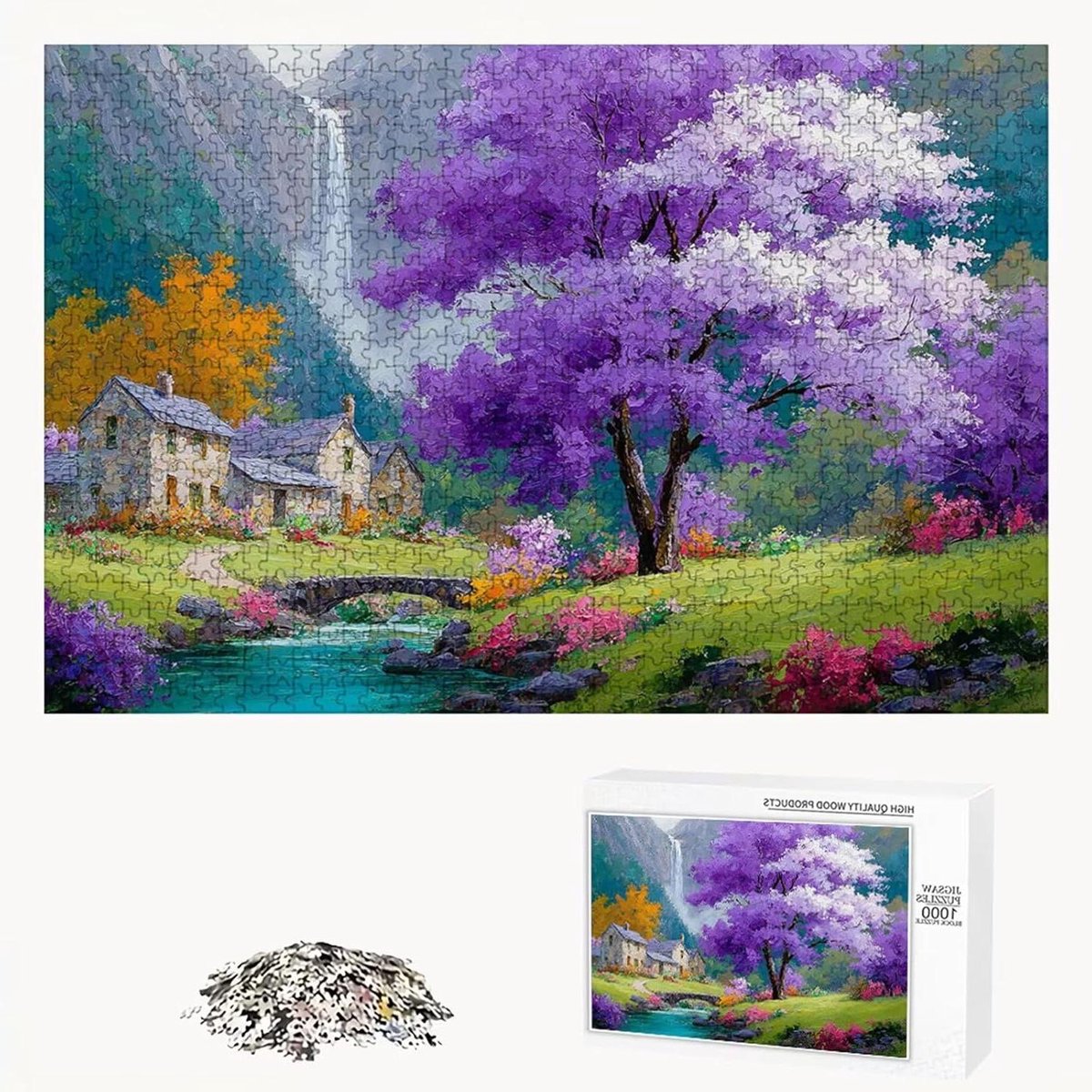Houten Puzzel - Puzzelstukjes Legpuzzel - Ontspanning Thuis - Duurzaam Lindenhout - 35 x 25 cm - Kleurrijk