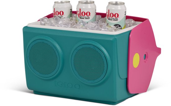 Igloo - Playmate Retro KoolTunes - Koelbox met Ingebouwde Bluetooth Speaker - 13 liter - groen -roze van Igloo — afbeelding 5