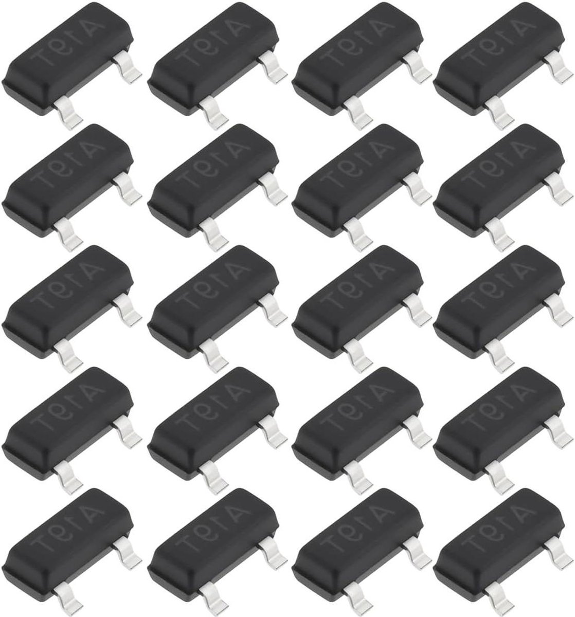 SMD Transistor - MOSFET Veldeffecttransistor P-kanaal - Schakelen van vermogen - Lage gate-drempelspanning - 100 stuks - Niet van toepassing