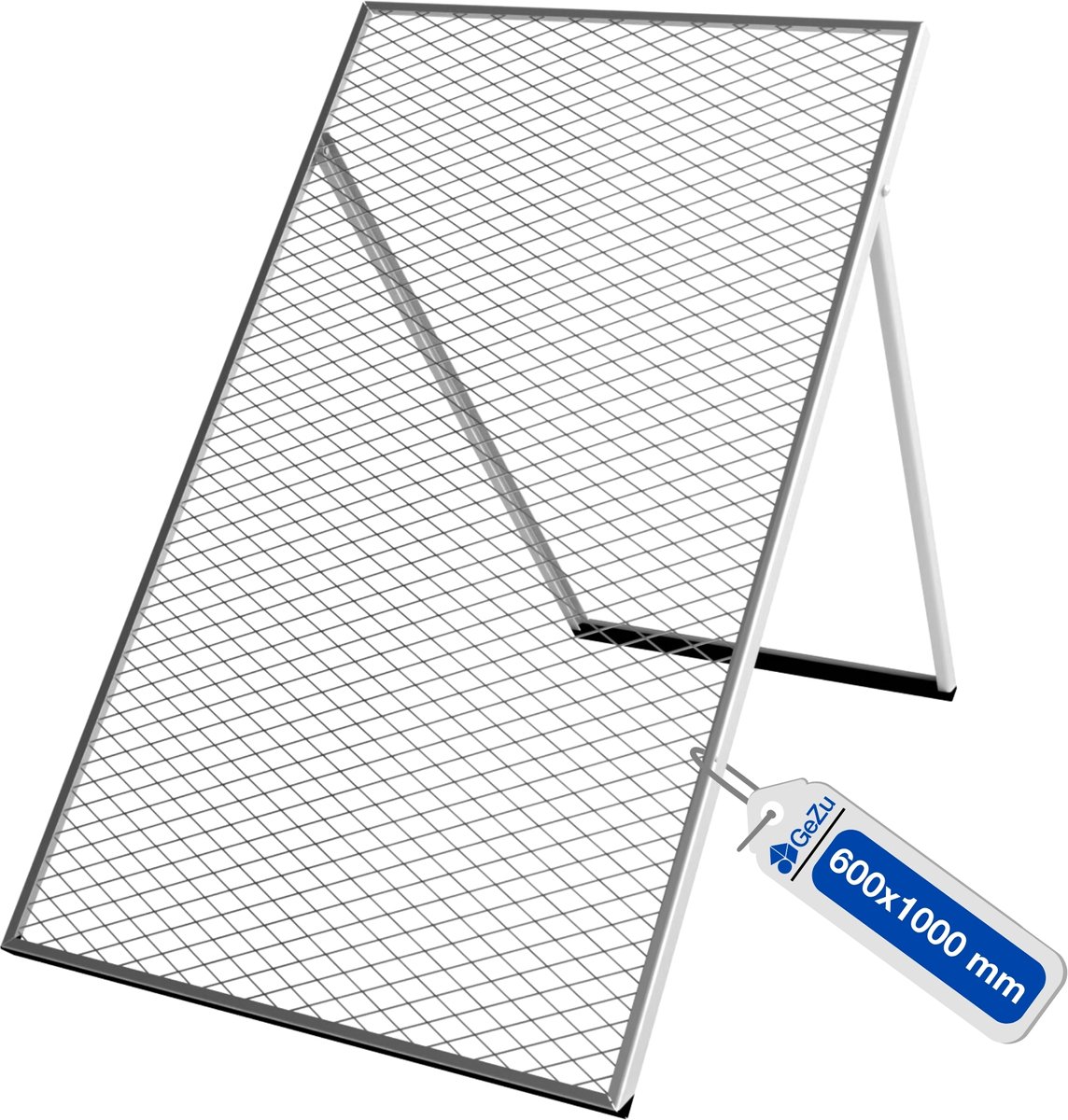 GeZu Impex grondzeef 100 × 60 cm – Gegalvaniseerde Grond- & Aardezeef voor Tuin, Compost en Bouw – Stevig Metaal