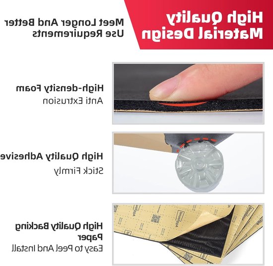 2 rollen zelfklevende geluidsisolerende mat van 4mm, 420×40 cm, perfect voor thermische isolatie en akoestische demping (3,34㎡) — afbeelding 4
