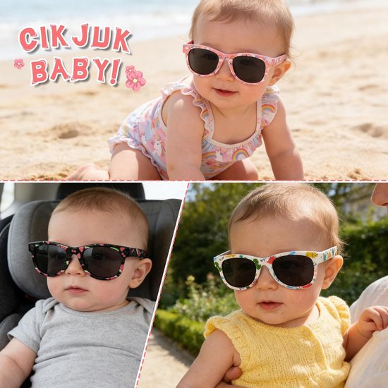Baby Zonnebril - Peuter Bril - Bescherming Zomer - Polariserende Glazen - 0-24 Maanden - Bloemenprint van Merkloos — afbeelding 3