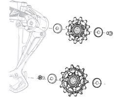 SRAM NX/SX Eagle 12V derailleurwielset zwart