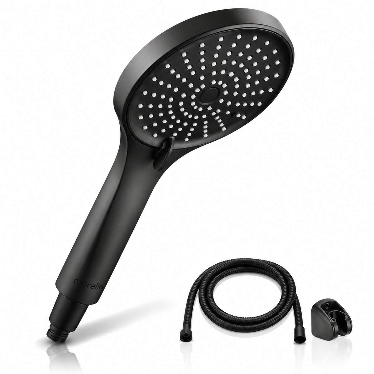 Morelia® Douchekop - Douchekop met Slang - Doucheset - Regendouche - 3 Sproeistanden - Waterbesparend - Zwart