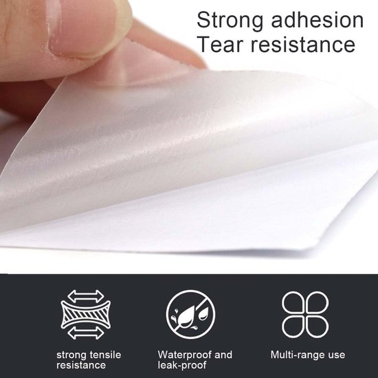 Reparatiestickers - Plakstrips Tape - Spullen Herstellen - Waterdicht en Zelfklevend - 7 x 7 cm - Transparant van Merkloos — afbeelding 3