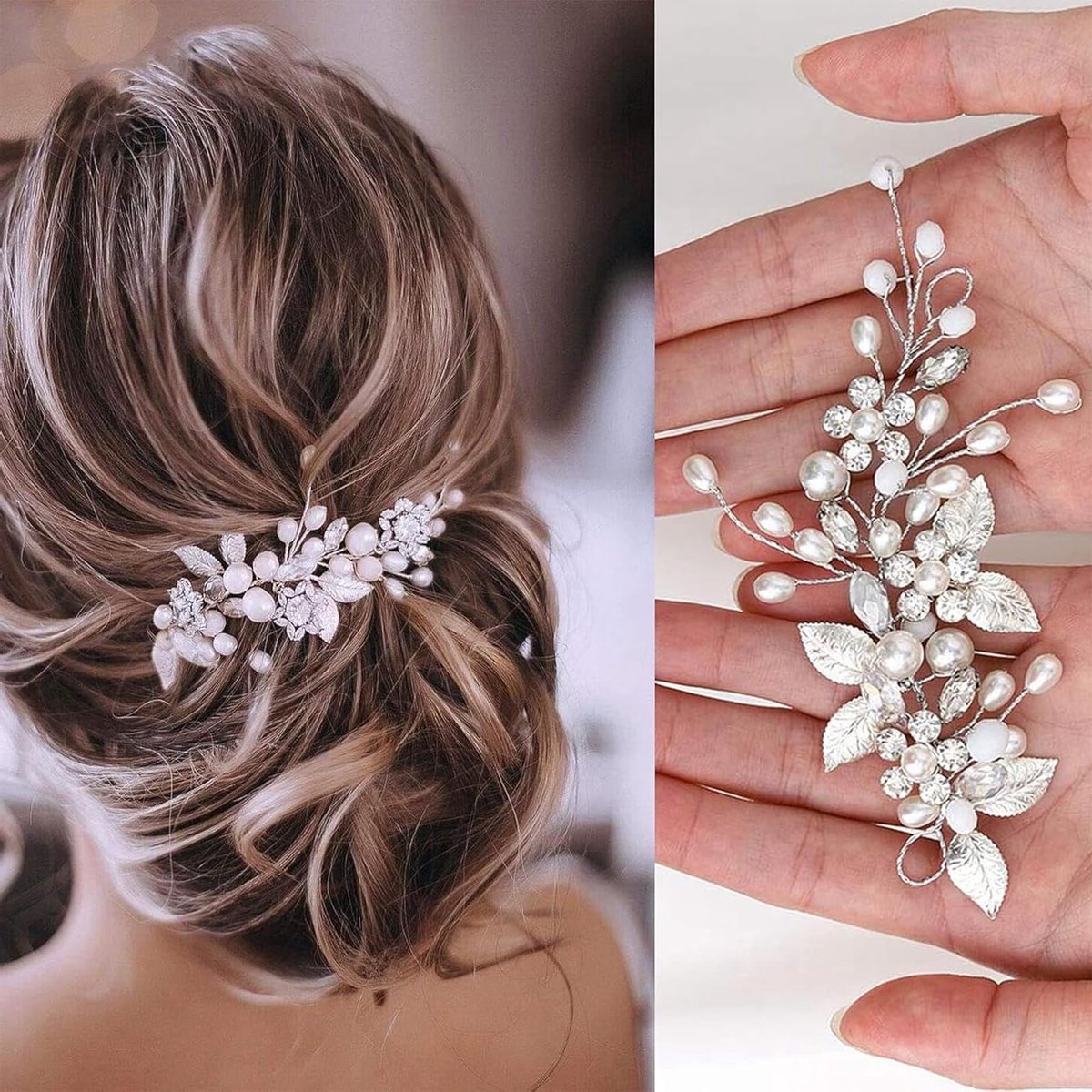 Bruids Haar Wijnstok - Parel en Kristal Haarsieraden voor Vrouwen en Meisjes