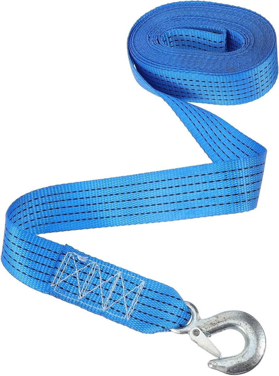 Lierband Boottrailer - Sleepkabel Stevig - Veilig Slepen - Stalen Onderdeel - 6m - Blauw