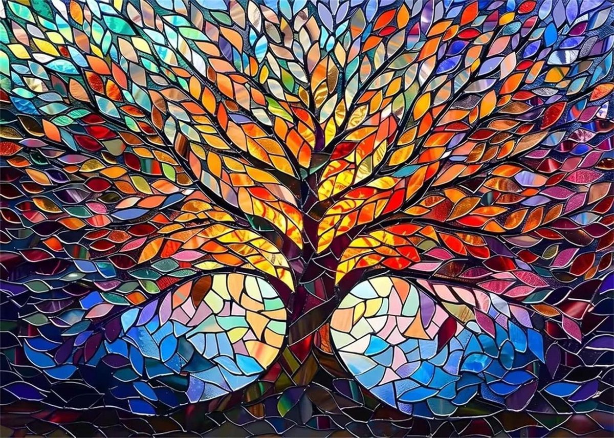 Levensboom Puzzel - Volwassen Puzzel - Ontspanning Thuis - 2000 Stukjes - 100 x 70 cm - Kleurrijk