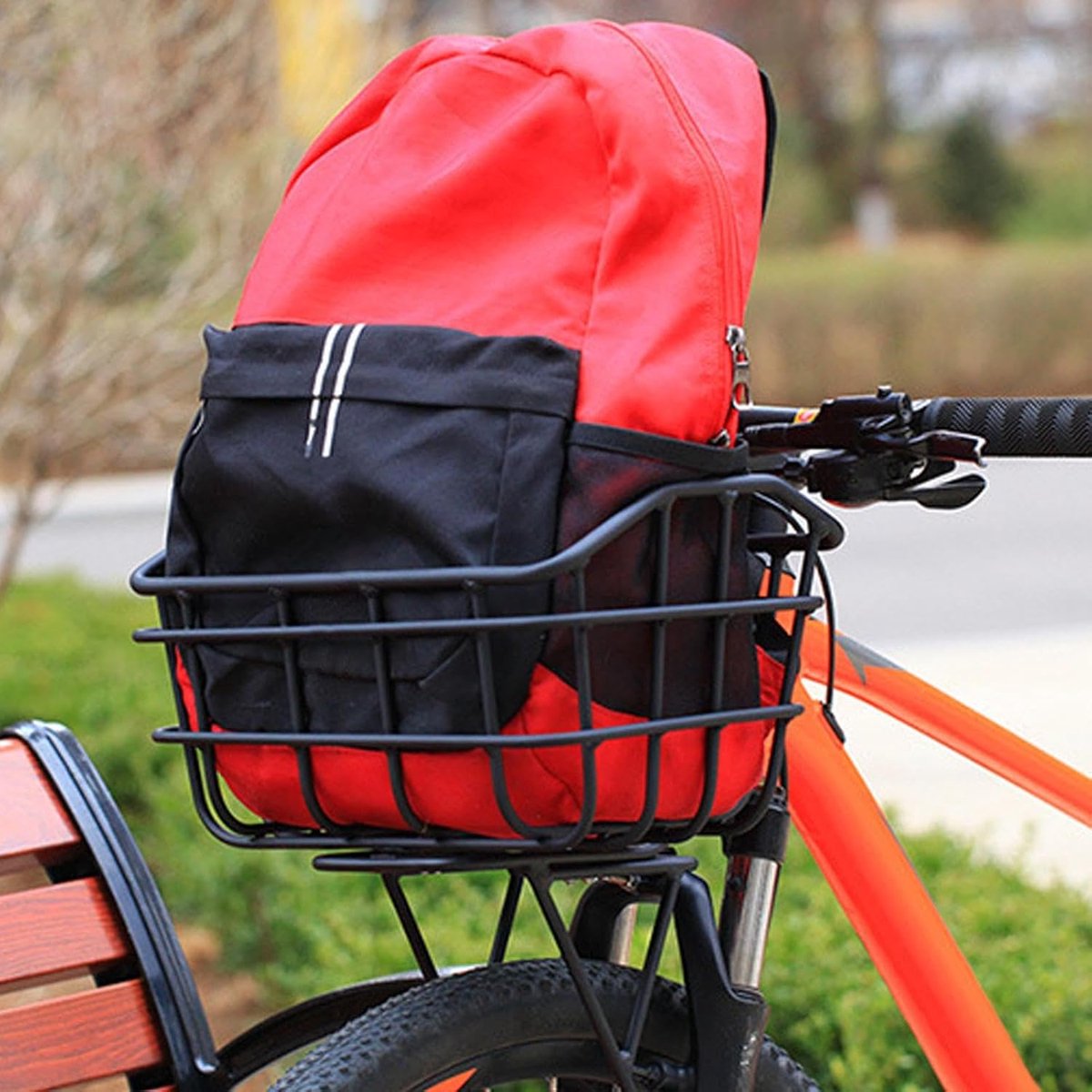 Fietsmand Metaaldraad - Stuurmand Opbergmand - Boodschappen Vervoeren - Roestvrij Aluminium - 35 x 25 x 20.5 cm - Zilver
