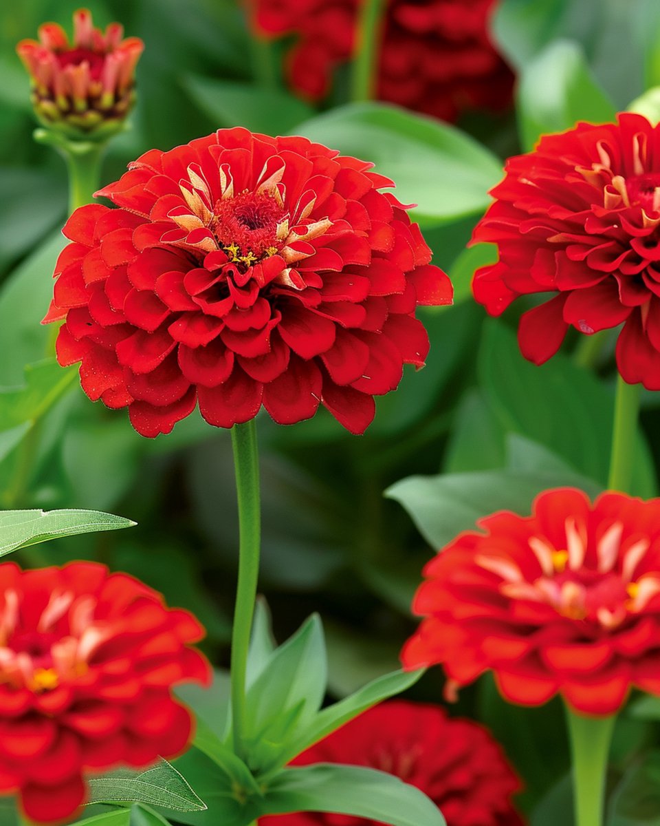 2 sets - Zinnia Zaden Scarlet Flame Zinnia Elegans Eenjarig
