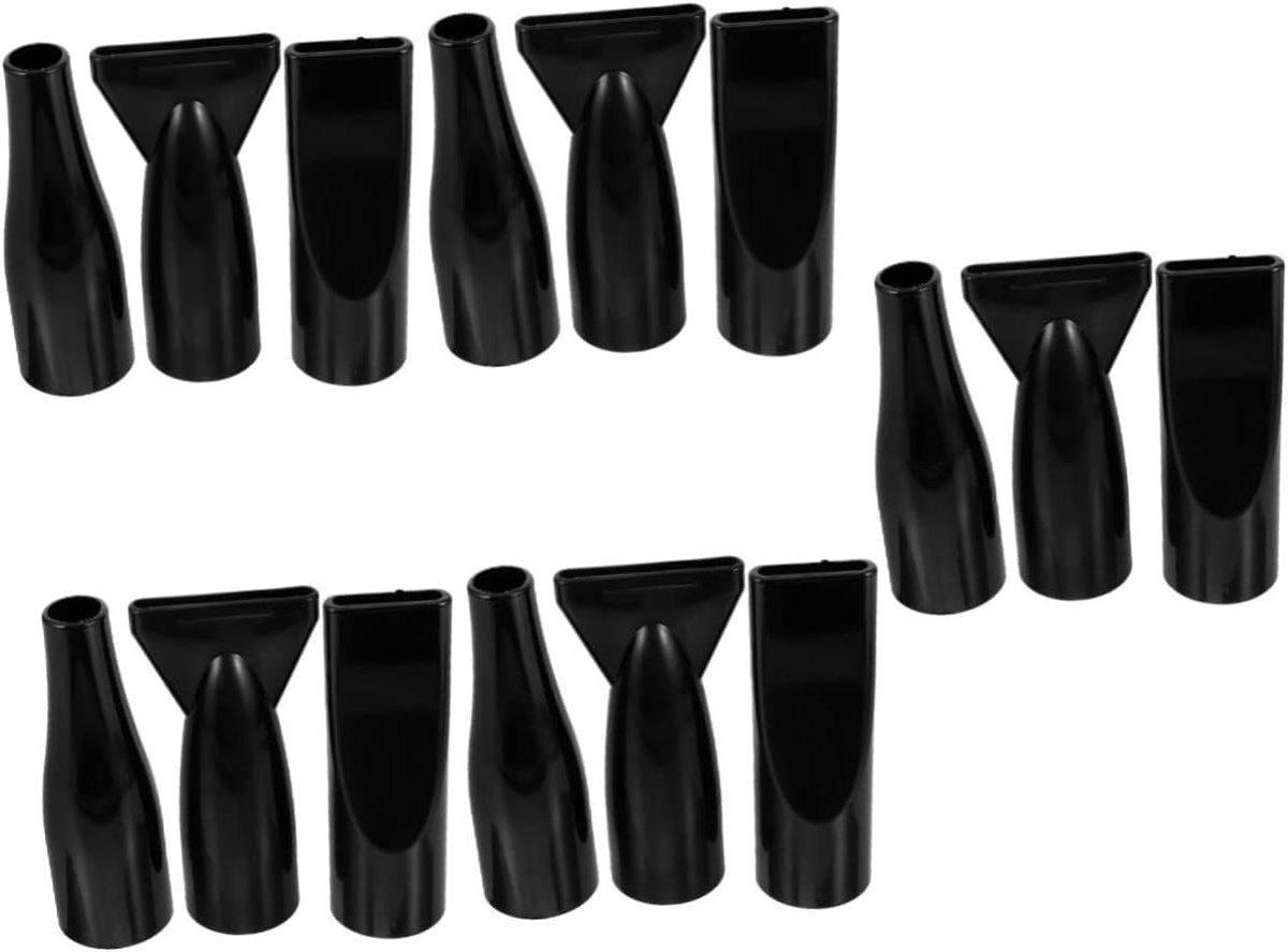 Haardroger Mondstukken - Föhn Accessoires - Haar Styling - Universeel Verstelbaar - 15 stuks - Zwart