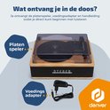 Platenspeler en voedingsadapter uit de doos.