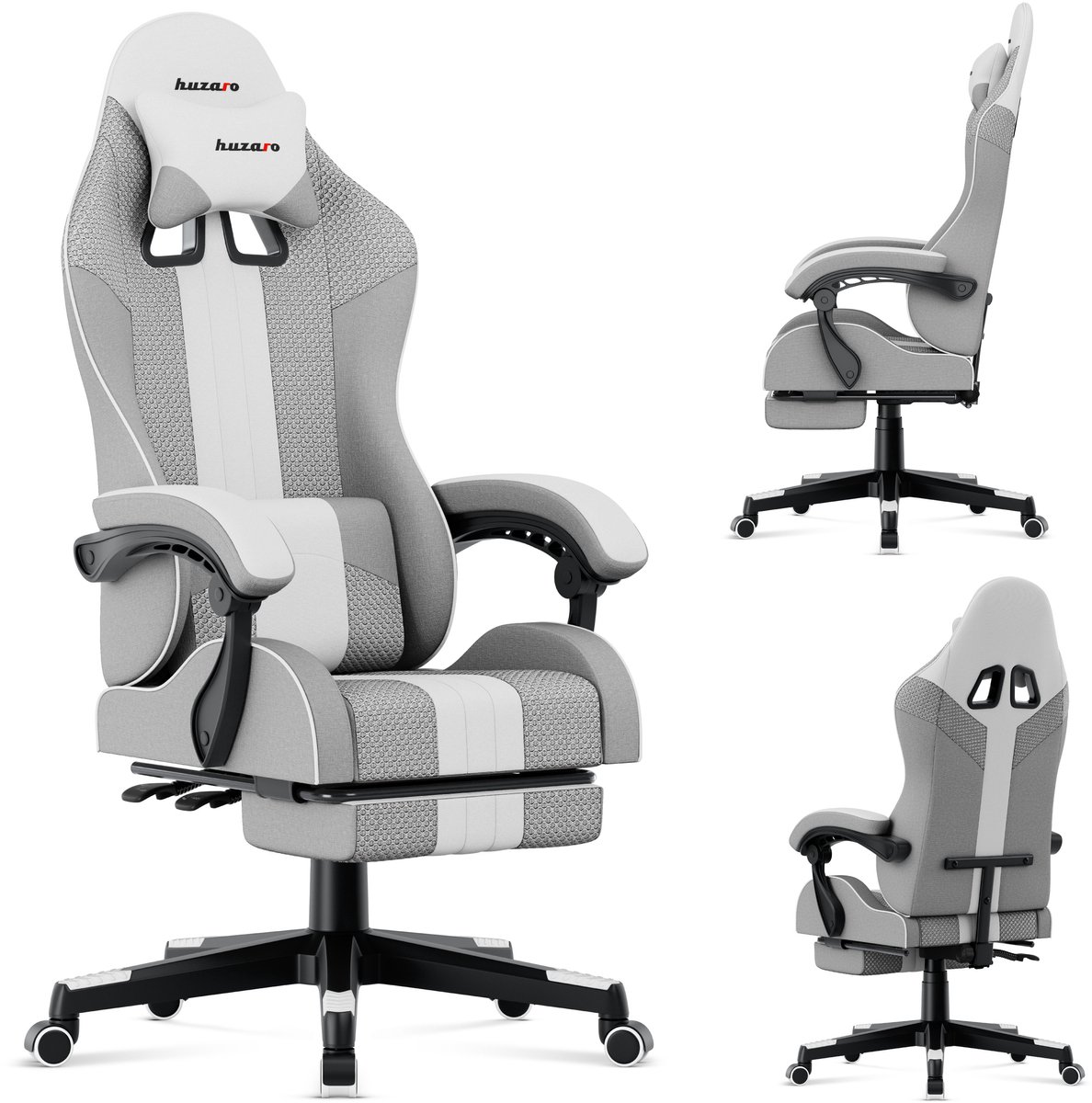 Huzaro Force 4.7 Ergonomische Gamestoel - Comfortabele Bureaustoel - White Mesh