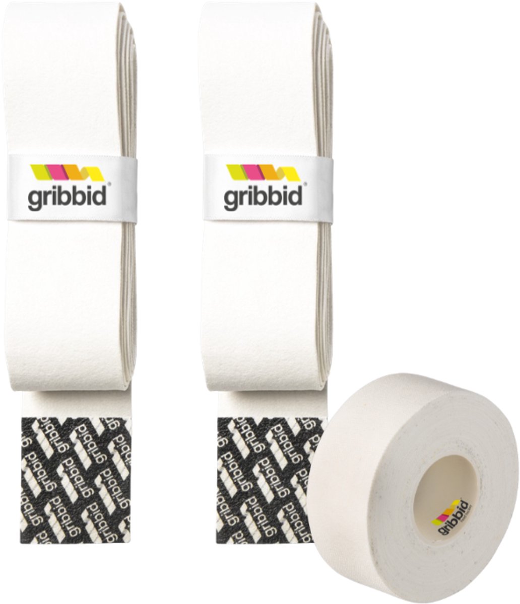 Gribbid Progrip - Hockey Grip - Zeempje - The Original Dutch Chamois - 2Pack Wit & Softtape Wit