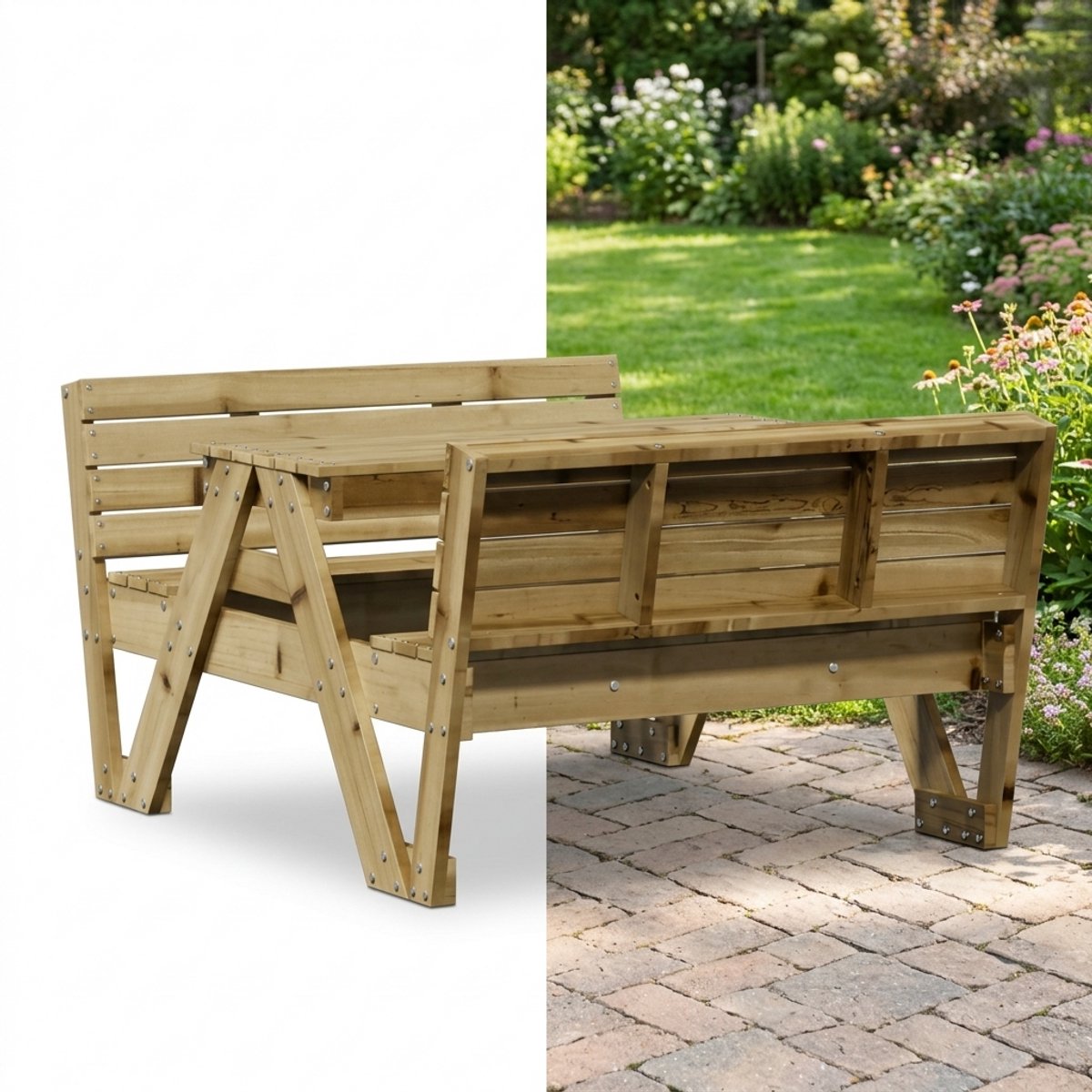 Picknicktafel - Kinderen - Tuintafel - Multifunctionele Picknick tafel - Speeltafel - Geschikt voor Buiten - Geïmpregneerd hout
