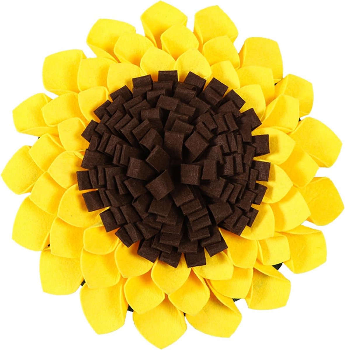 Hond Snuffelmat - Voedselpuzzel - Mentale Stimulatie - Stress Vermindering - 39x39cm - Geel Bruin